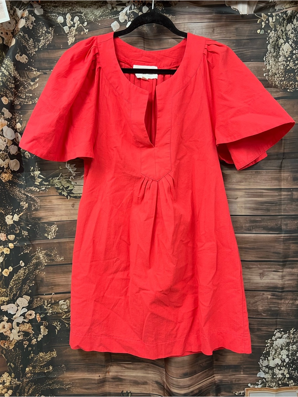 Tuckernuck Red Flutter-Sleeve Scoop  Dress pomander place